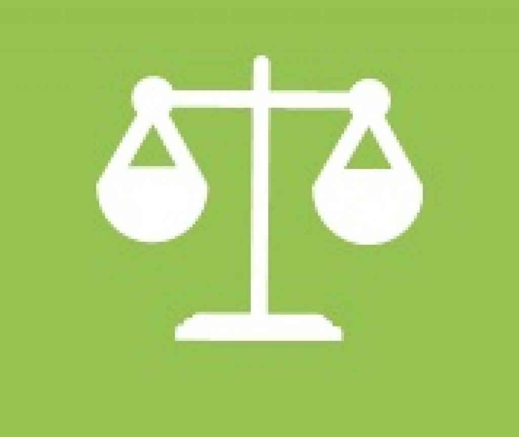 Ikon juridisk samhandlingsevne - viser fru Justitias vekt