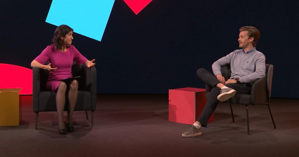 Christian Ficher Paulsen intervjues av Siri Lill Mannes på Digitaliseringskonferansen 2021