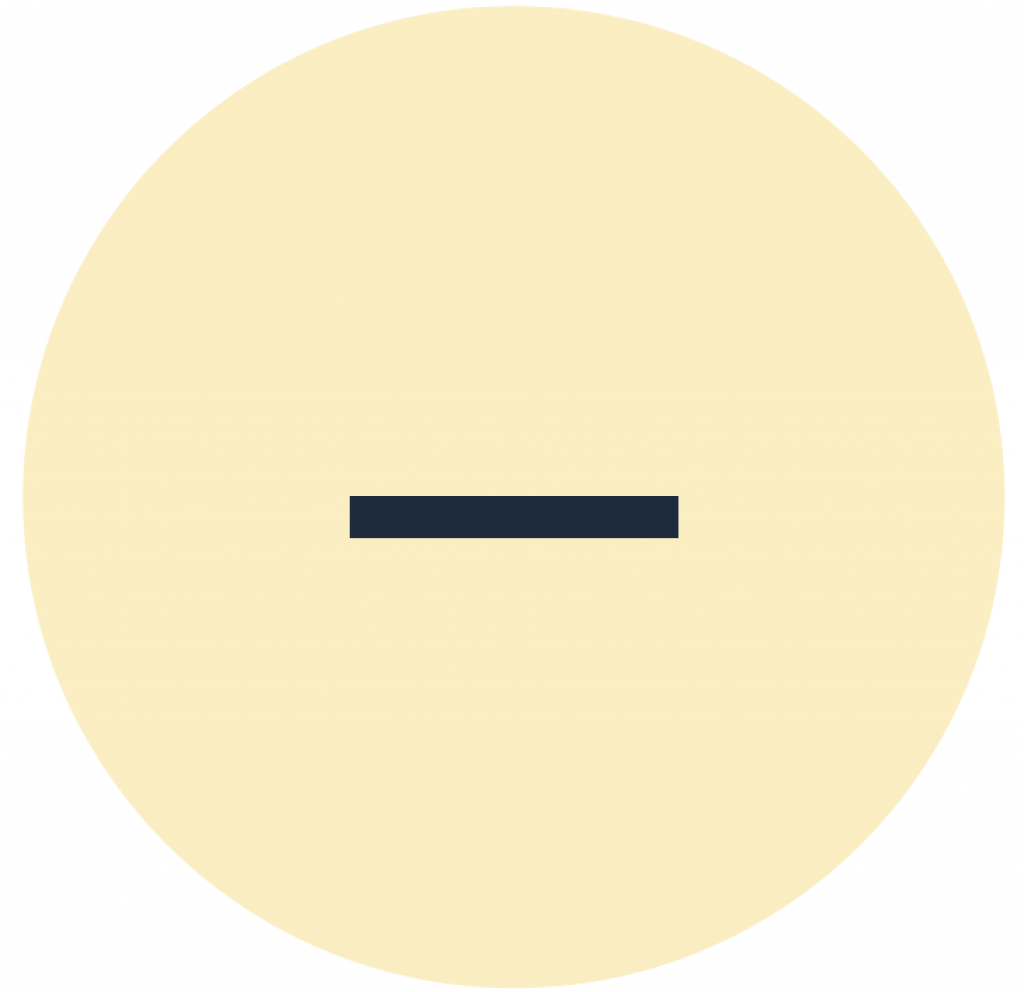 Ikon som viser strek på gul sirkelbakgrunn