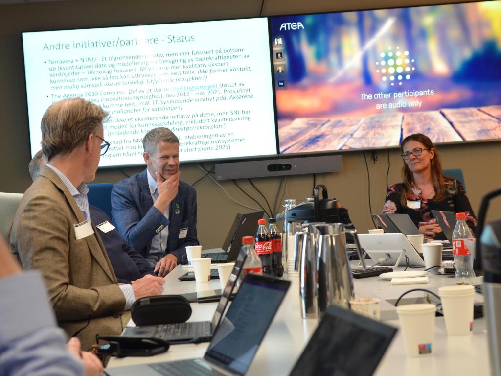 Bildet viser behandling av prosjektet Bærekraftsportalen i Digitaliseringsrådet, Solve Sæbø, NMBU