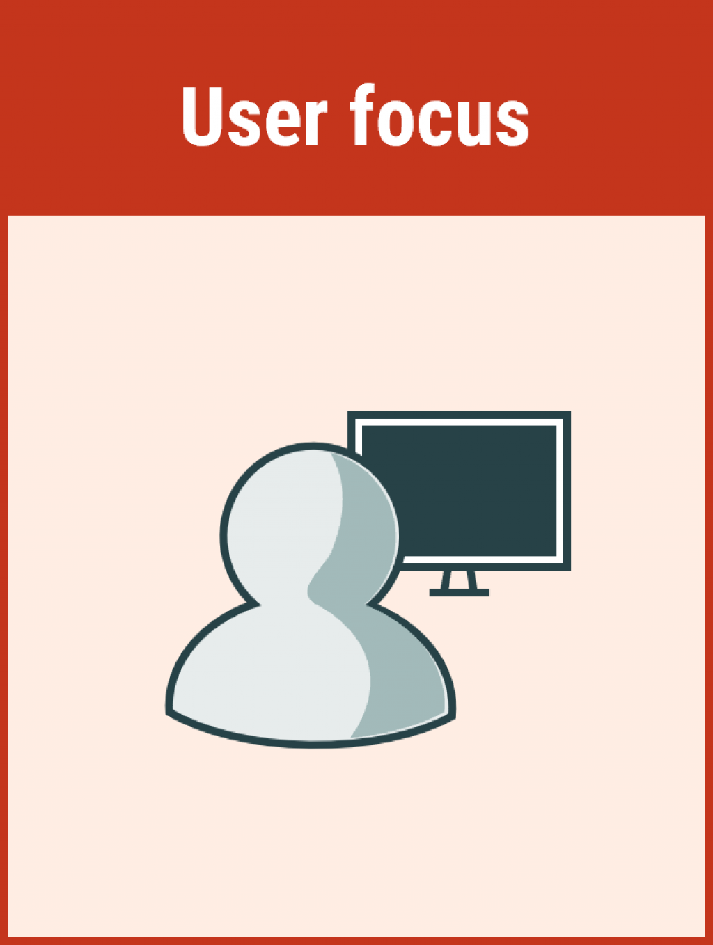 Models should be as simple as possible to meet user needs, and should be easily understood by different user groups. Illustration of a person viewed from behind, looking at a screen. 