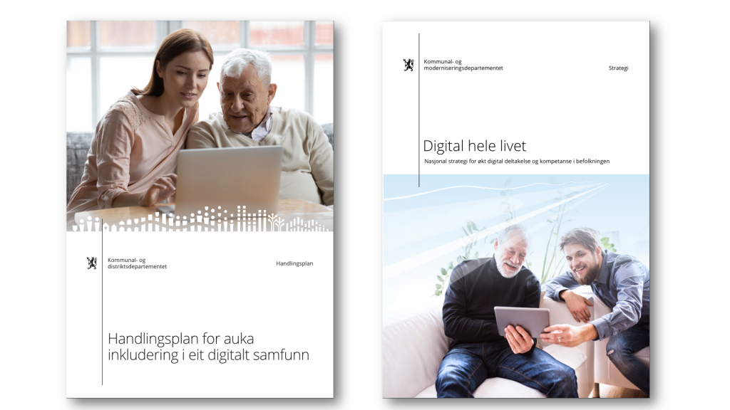 Forsidene av handlingslpan og strategi fra regjeringen