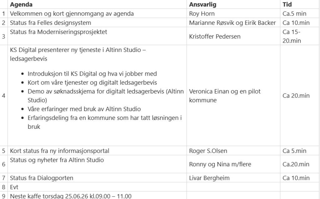 Agenda
